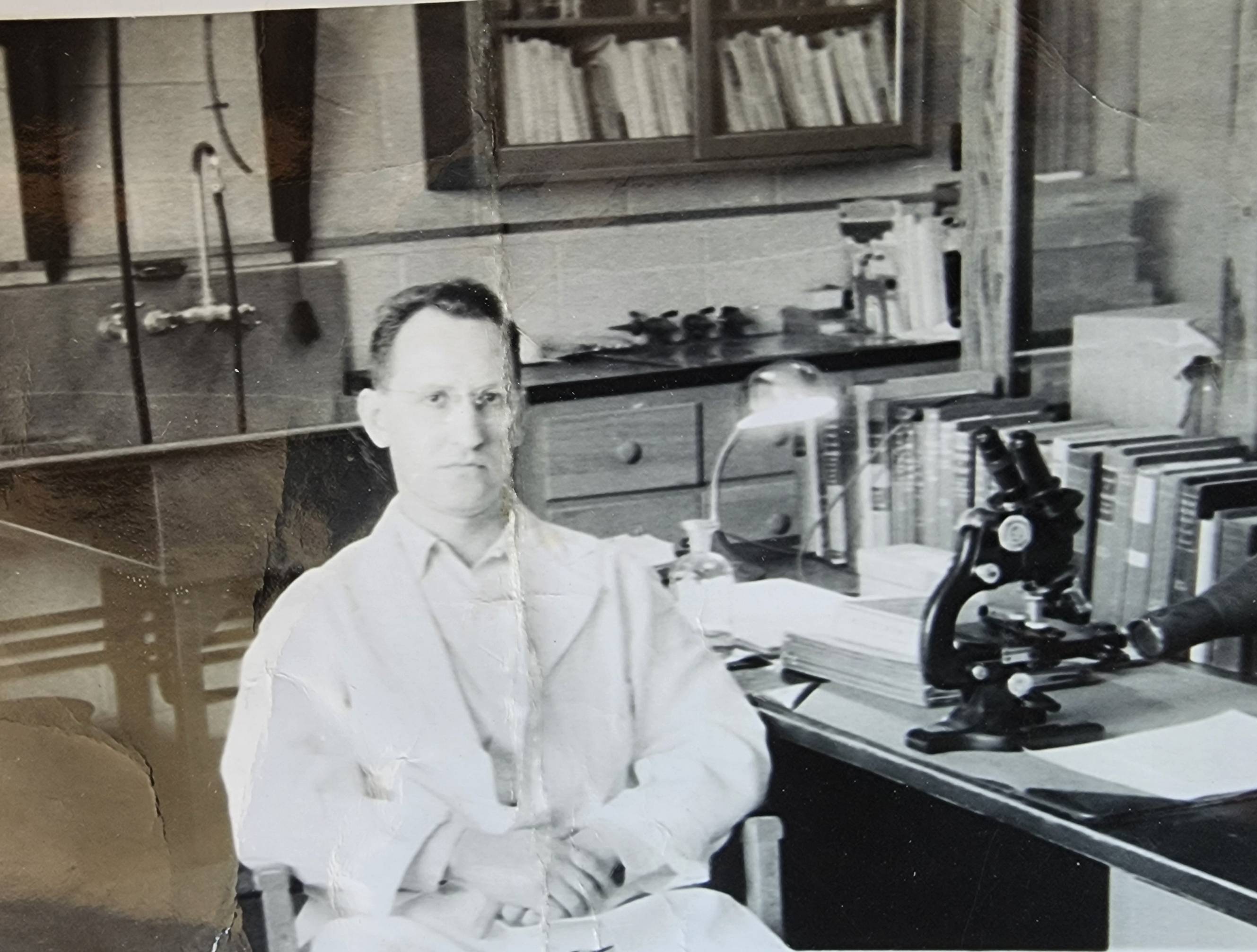 Professor Zebrun in the laboratory